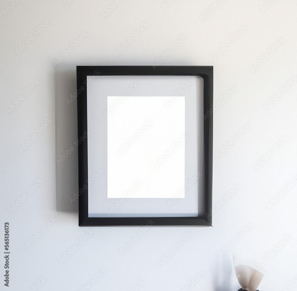 White wall with blank painting White wall with blank painting