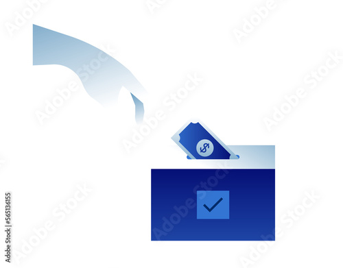 Vászonkép Political election illustration in modern flat gradient style