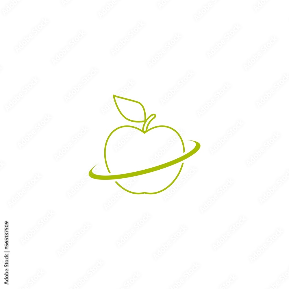 Apple fruit silhouette logo icon isolated on white background Apple fruit silhouette logo icon isolated on white background