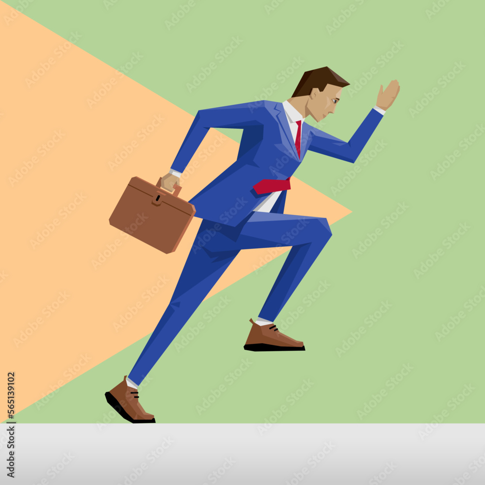businessman running in a hurry, athletic businessman with a suitcase businessman running in a hurry, athletic businessman with a suitcase