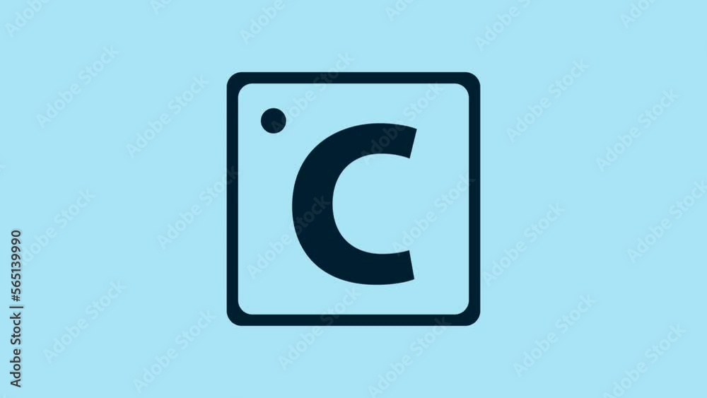 Blue Celsius icon isolated on blue background. 4K Video motion graphic animation Blue Celsius icon isolated on blue background. 4K Video motion graphic animation