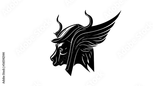 silhouette of a eagle Thor logo with wings for a brand © Mustafa
