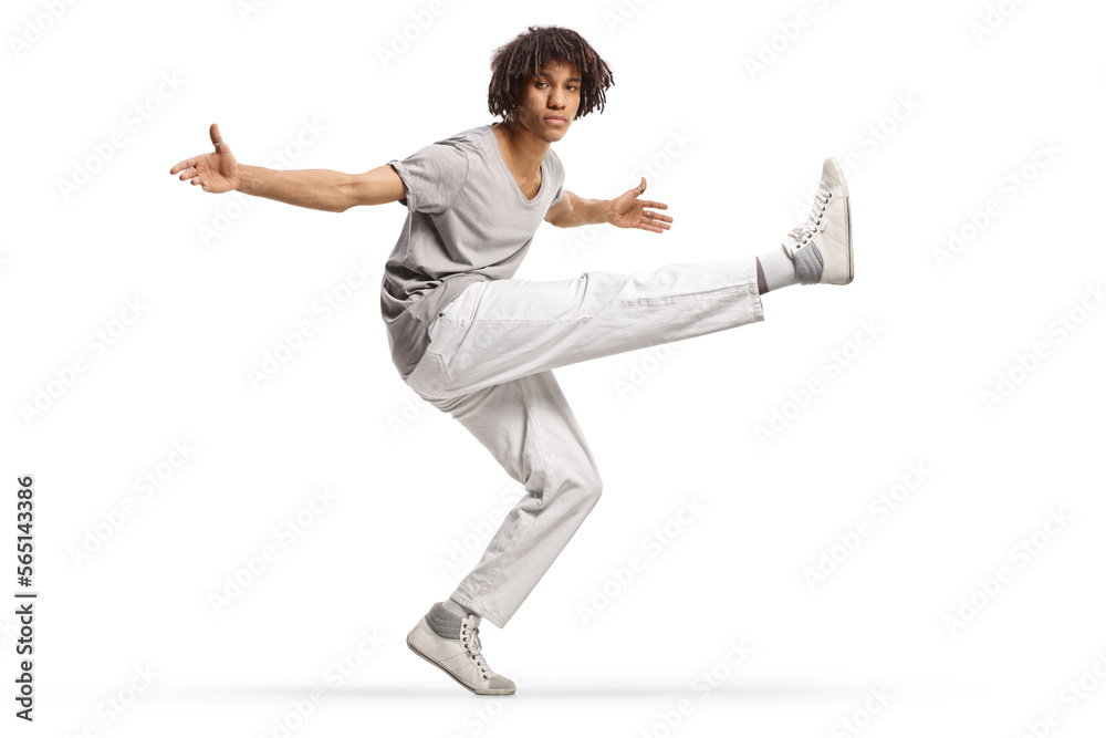 Afro american male dancer with dreadlocks Afro american male dancer with dreadlocks