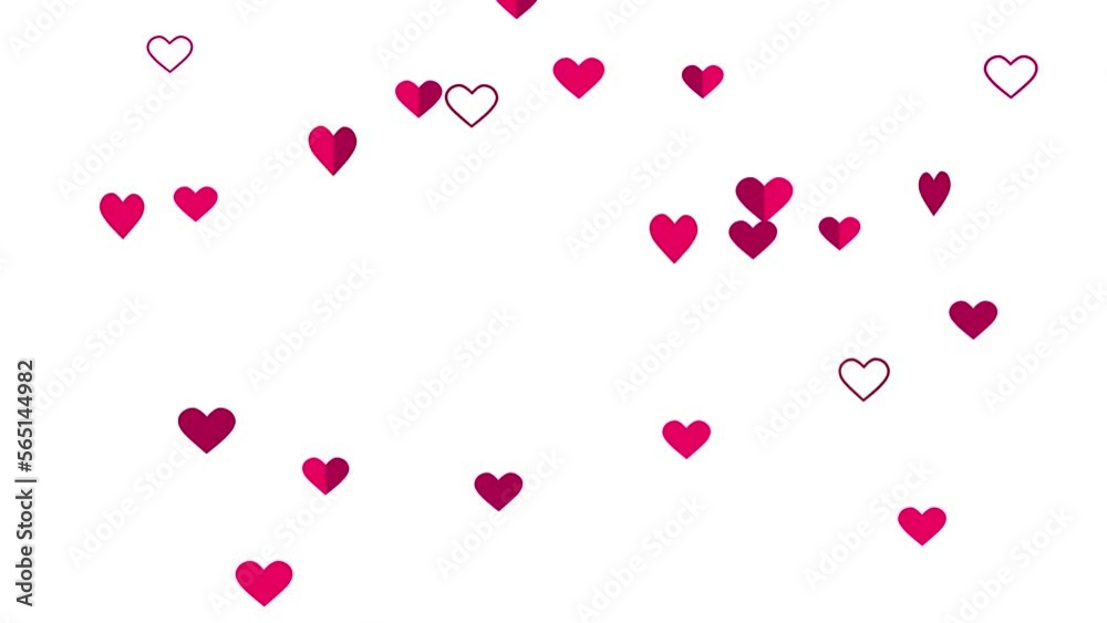 Animation with hearts on the white background, seamless loop Animation with hearts on the white background, seamless loop