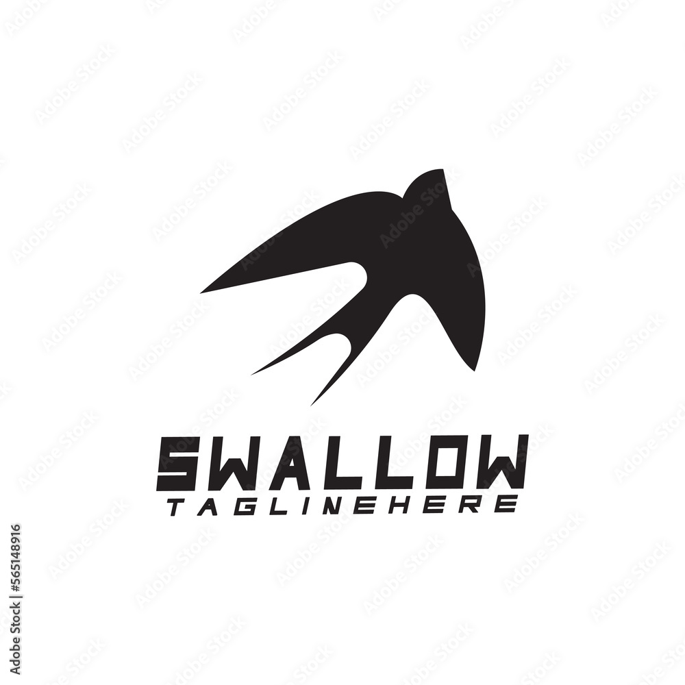 Fototapeta premium Swallow logo. silhouette swallow flying logo vector isolated white background
