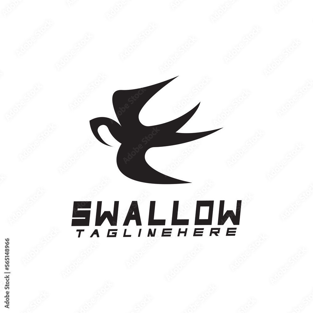 Fototapeta premium Swallow logo. silhouette swallow flying logo vector isolated white background