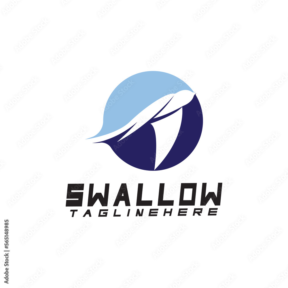 Fototapeta premium Swallow logo. silhouette swallow flying logo vector isolated white background