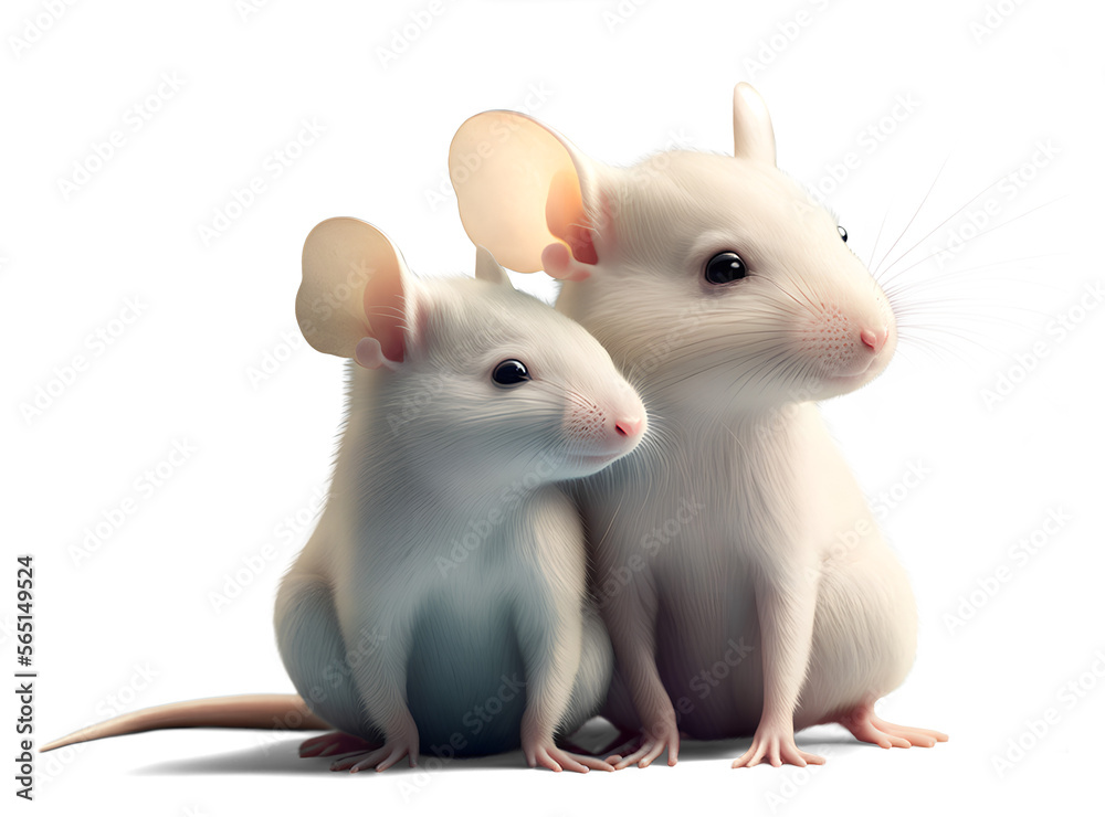 Mice couple, isolated on transparent background. Generative AI