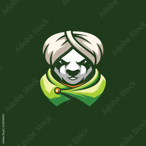 Panda Sorban Mascot Design Vector photo