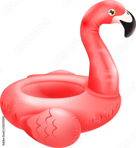 Flamingo pool ring. Floating donut. Summer party symbol