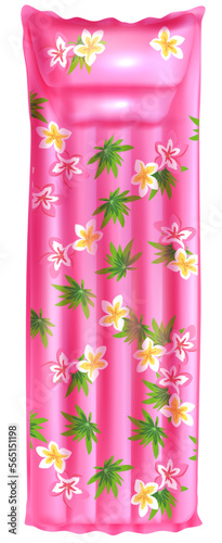 Realistic pool mat. Inflatable water mattress. Summer beach accessory