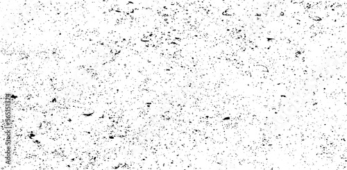 Small uneven spots and particles of debris. Abstract vector texture. Distressed uneven background. Grunge texture overlay with fine grains isolated on white background. Vector illustration. EPS10.