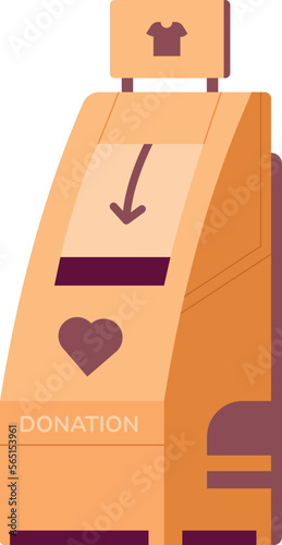 Drop box for used clothes donations color icon