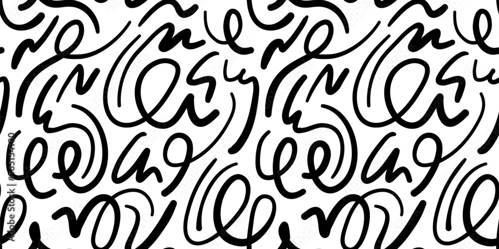 fun-black-and-white-abstract-line-doodle-seamless-pattern-creative