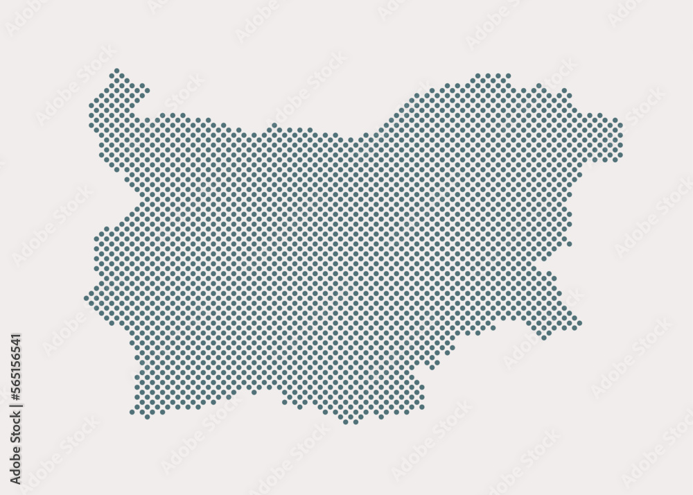 Vector map Bulgaria for points, dotted template