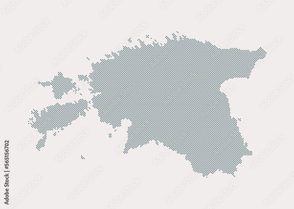 Fototapeta premium Vector map Estonia for points, dotted template