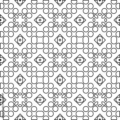 Fototapeta Naklejka Na Ścianę i Meble -  Stylish texture with figures from lines.
Abstract geometric black and white pattern for web page, textures, card, poster, fabric, textile. Monochrome graphic repeating design. 