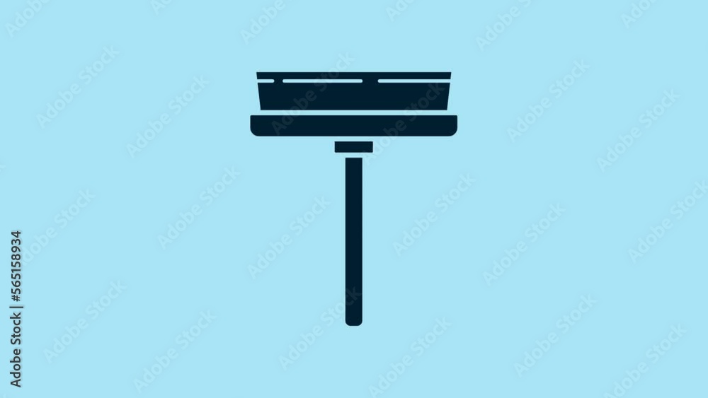 Blue Cleaning service with of rubber cleaner for windows icon isolated on blue background. Squeegee, scraper, wiper. 4K Video motion graphic animation Blue Cleaning service with of rubber cleaner for windows icon isolated on blue background. Squeegee, scraper, wiper. 4K Video motion graphic animation