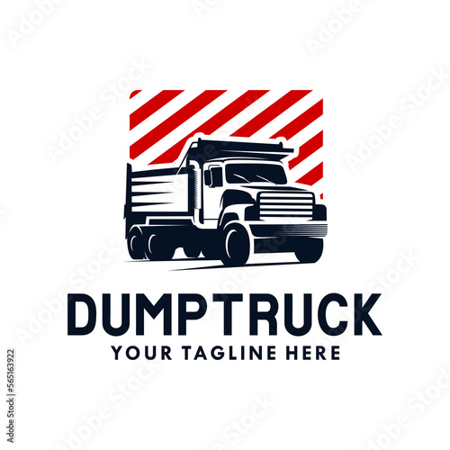 Dump truck logo design vector