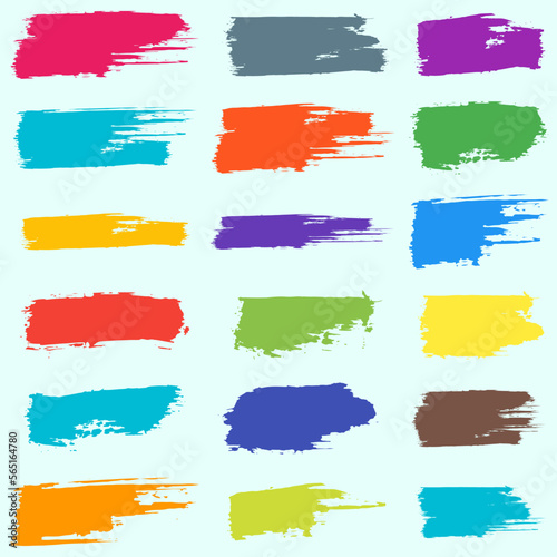 Colorful vector watercolor brush strokes.
