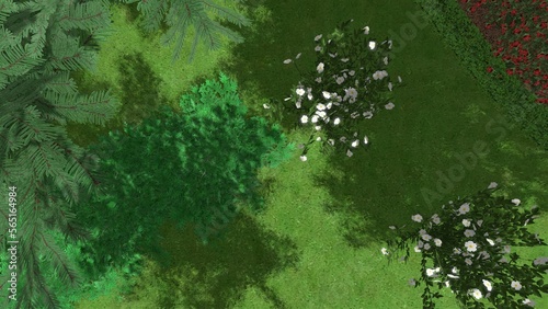 Wallpaper Mural 3D illustration of a modern landscape design of a city square. Computer visualization of landscaping. Contrasting composition from a group of plants. Torontodigital.ca