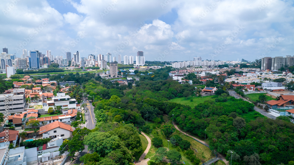 Aerial view of Campolim neighborhood in Sorocaba, Brazil