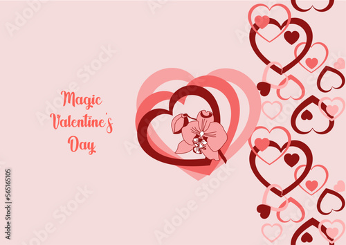 Postcard Happy Valentine's Day. Happy holiday. Declaration of love