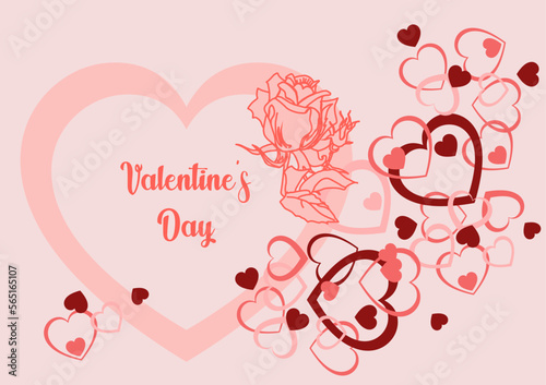 Postcard Happy Valentine's Day. Happy holiday. Declaration of love