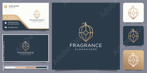 geometry linear perfume logo. perfume bottles design inspiration