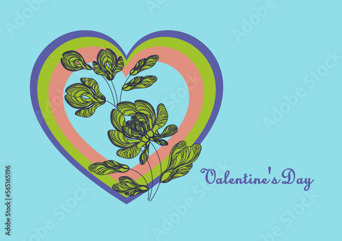 Postcard Happy Valentine's Day. Happy holiday. Declaration of love