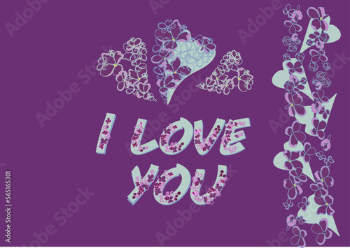 Postcard Happy Valentine's Day. Happy holiday. Declaration of love