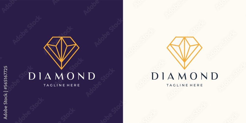 geometry diamond logo line art style design illustration geometry diamond logo line art style design illustration