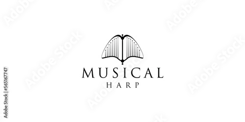Harp instrument Logo design inspiration.
