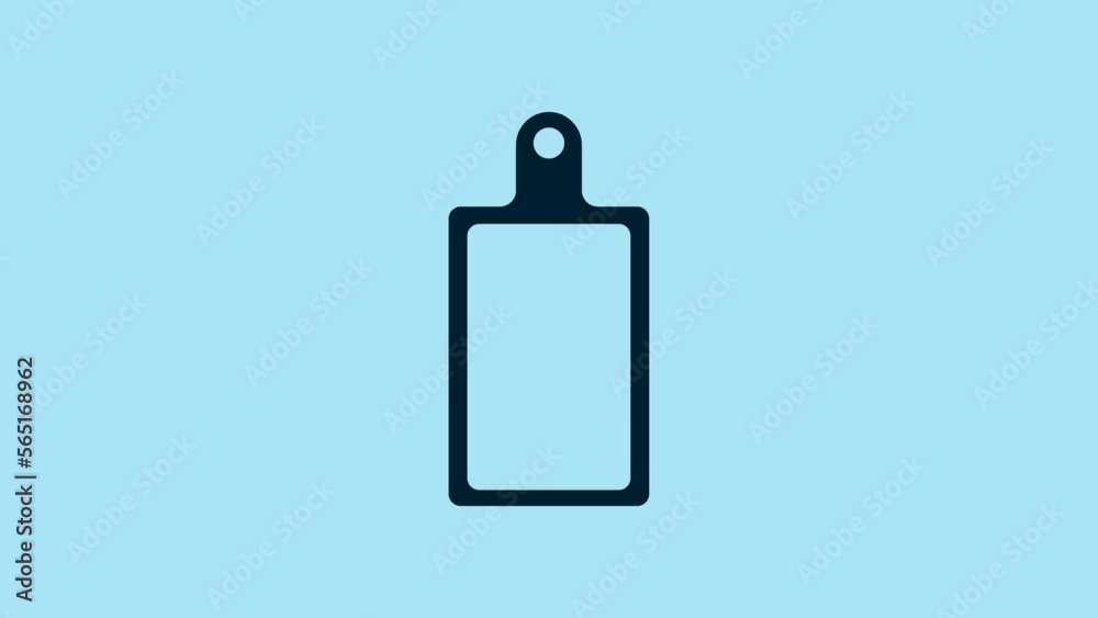 Blue Cutting board icon isolated on blue background. Chopping Board symbol. 4K Video motion graphic animation Blue Cutting board icon isolated on blue background. Chopping Board symbol. 4K Video motion graphic animation