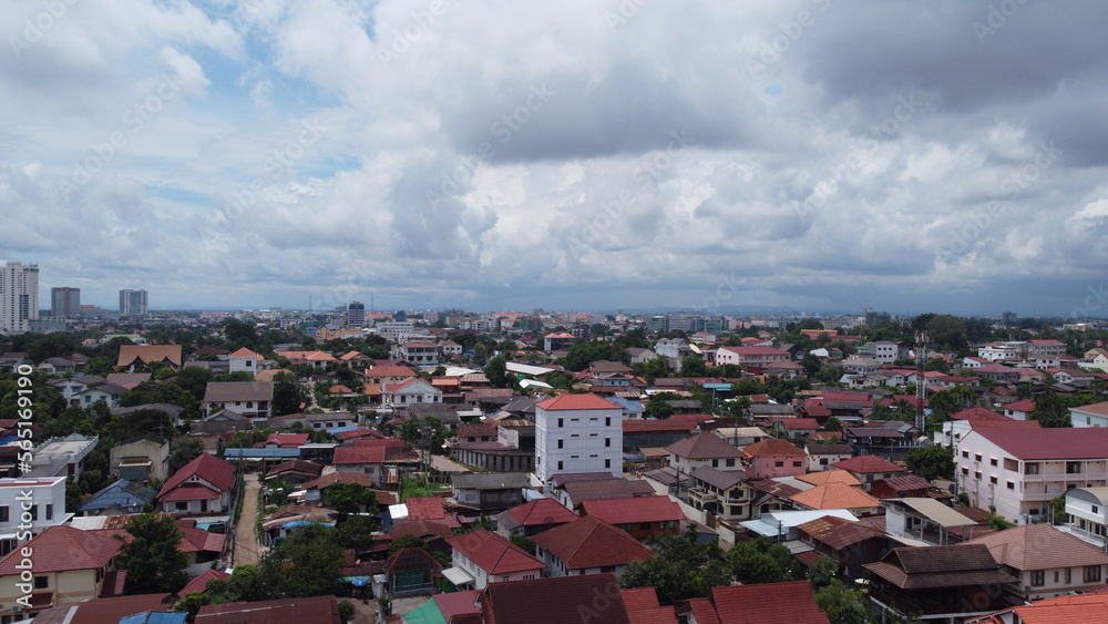 Aerial view vientiane laos
