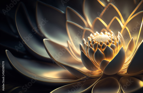 abstract background with lotus flowers. Generative AI