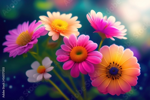 pink and yellow flowers