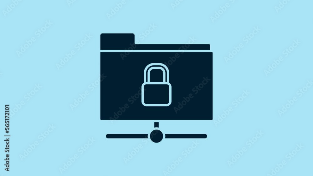 Blue FTP folder and lock icon isolated on blue background. Concept of software update. Security, safety, protection concept. 4K Video motion graphic animation Blue FTP folder and lock icon isolated on blue background. Concept of software update. Security, safety, protection concept. 4K Video motion graphic animation