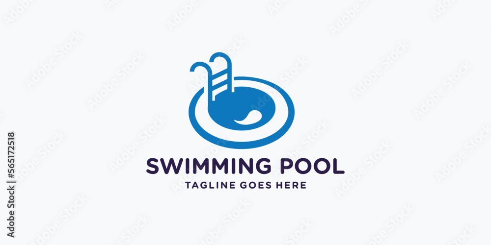 Swimming Pool Logo Design Vector. creative circular shape concept pool symbol. Swimming Pool Logo Design Vector. creative circular shape concept pool symbol.