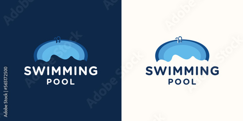 swimming pool simple logo icon sign symbol design concept. Vector illustration