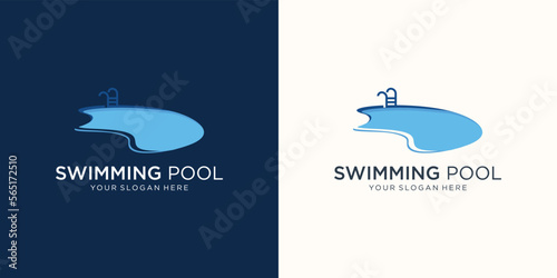 swimming pool simple logo icon sign symbol design concept. Vector illustration