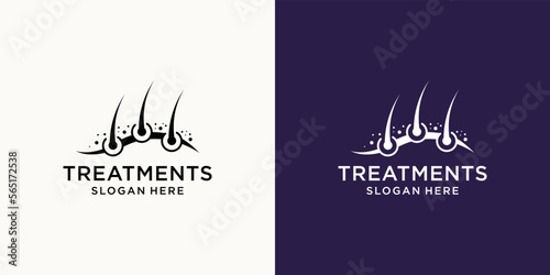 Hair treatment logo vector icon template.