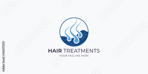 hair treatments logo design. detail illustration isolated on white background
