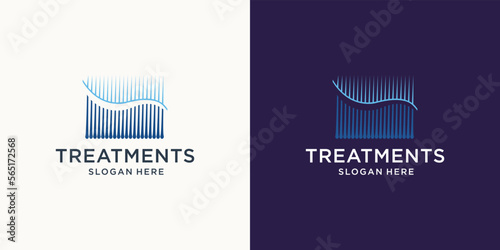 Creative hair follicle logo. hair diagnostic center. beauty salon, clinic, split ends,
