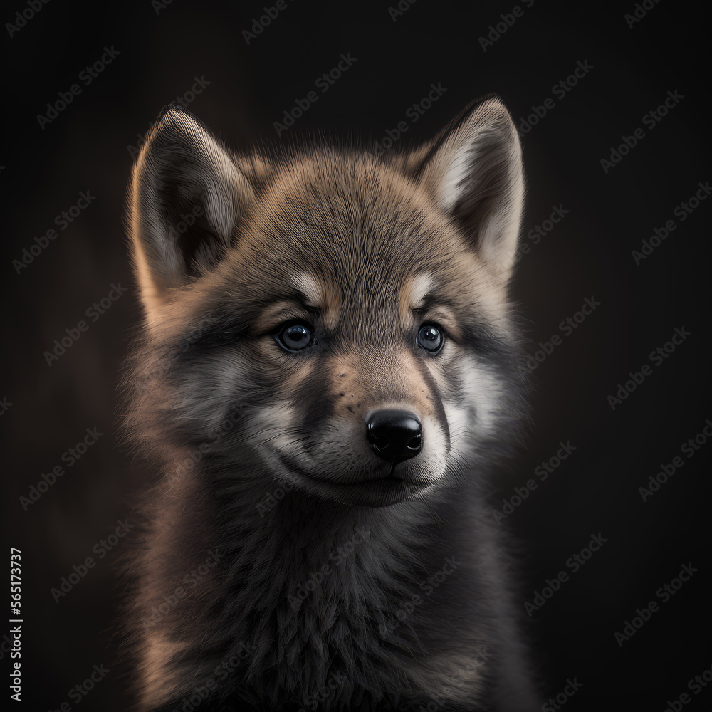 Baby Wolf Portrait