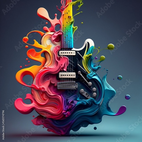 abstract background with guitar