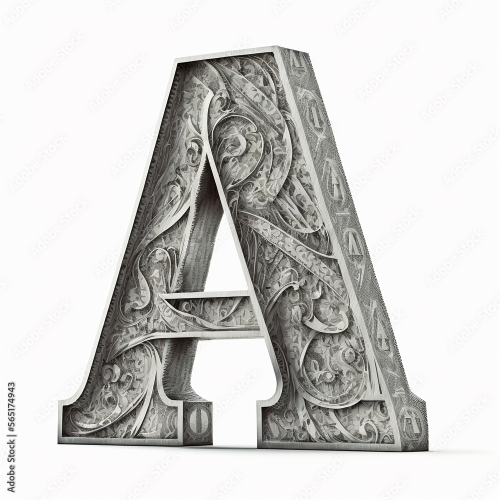 The letter A, alphabet capital letter А - White background The letter A, alphabet capital letter А - White background