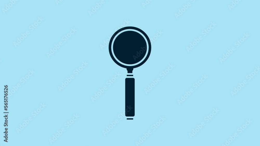 Blue Magnifying glass icon isolated on blue background. Search, focus, zoom, business symbol. 4K Video motion graphic animation Blue Magnifying glass icon isolated on blue background. Search, focus, zoom, business symbol. 4K Video motion graphic animation