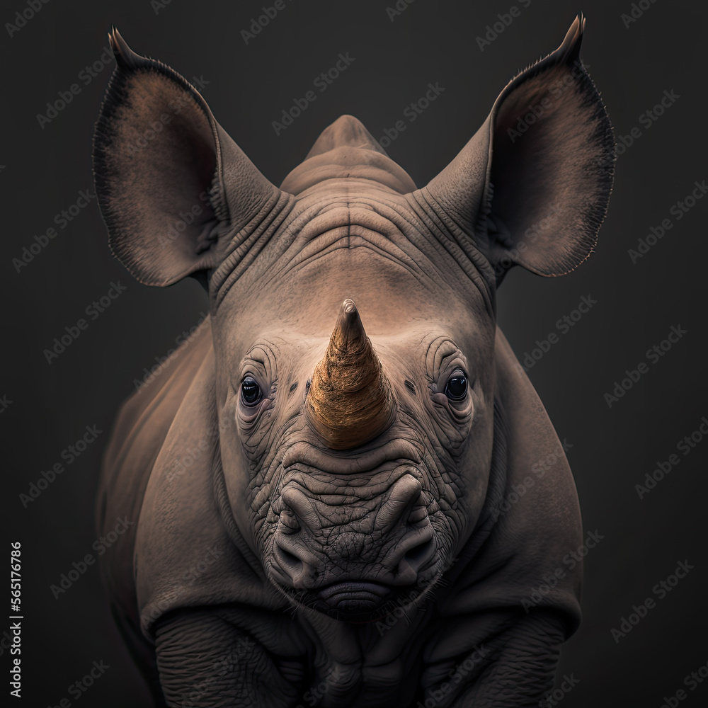 Baby Rhino Portrait-Generative AI