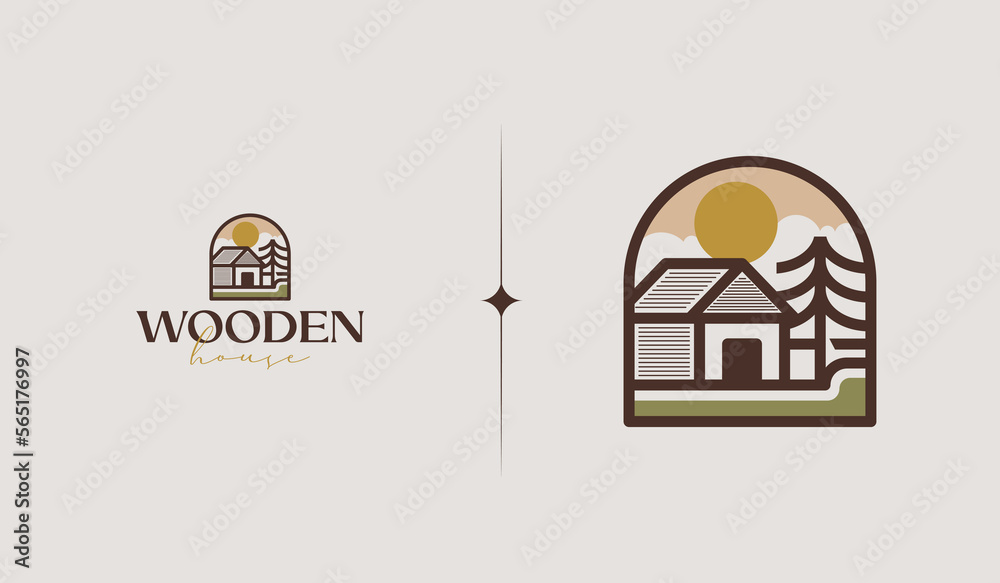 Wooden Barn Monoline Logo Template. Universal creative premium symbol. Vector illustration. Creative Minimal design template. Symbol for Corporate Business Identity Wooden Barn Monoline Logo Template. Universal creative premium symbol. Vector illustration. Creative Minimal design template. Symbol for Corporate Business Identity